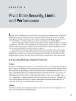 Pivot Table Security, Limits, and Performance