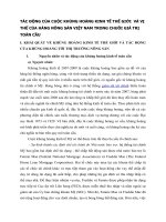TÁC ĐỘNG CỦA CUỘC KHỦNG HOẢNG KINH TẾ THẾ GIỚI  VÀ VỊ THẾ CỦA HÀNG NÔNG SẢN VIỆT NAM TRONG CHUỖI GIÁ TRỊ TOÀN CẦU