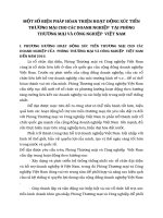 MỘT SỐ BIỆN PHÁP HÒAN THIỆN HOẠT ĐỘNG XÚC TIẾN THƯƠNG MẠI CHO CÁC DOANH NGHIỆP  TẠI PHÒNG THƯƠNG MẠI VÀ CÔNG NGHIỆP  VIỆT NAM