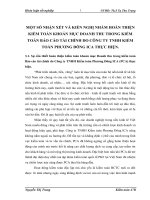 MỘT SỐ NHẬN XÉT VÀ KIẾN NGHỊ NHẰM HOÀN THIỆN KIỂM TOÁN KHOẢN MỤC DOANH THU TRONG KIỂM TOÁN BÁO CÁO TÀI CHÍNH DO CÔNG TY TNHH KIỂM TOÁN PHƯƠNG ĐÔNG ICA THỰC HIỆN