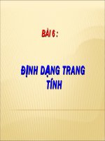 Định dạng trang tính