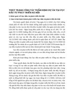 THỰC TRẠNG CÔNG TÁC THẨM ĐỊNH DỰ ÁN TẠI CỤC ĐẦU TƯ PHÁT TRIỂN HÀ NỘI