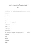Unit 10: 60 câu hỏi trắc nghiệm lớp 12 PHẦN 3