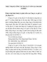 THỰC TRẠNG CÔNG TÁC QUẢN LÝ VỐN TẠI  DOANH NGHIỆP