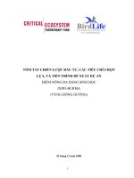 CHIẾN LƯỢC ĐẦU TƯ, CÁC TIÊU CHÍ CHỌN LỰA, VÀ TIẾN TRÌNH ĐỀ XUẤT DỰ ÁN ĐIỂM NÓNG ĐA DẠNG SINH HỌC