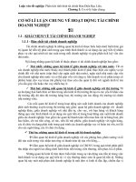 CƠ SỞ LÍ LUẬN CHUNG VỀ HOẠT ĐỘNG TÀI CHÍNH DOANH NGHIỆP