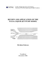 REVIEW AND APPLICATION OF THE TULSA LIQUID JET PUMP MODEL