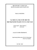 Vai trò của nha nước đối với hội nhập kinh tế quốc tế của việt nam