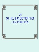 Dấu hiệu nhận biết tiếp tuyến lớp9