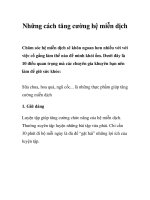 Những cách tăng cường hệ miễn dịch