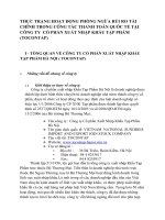 THỰC TRẠNG HOẠT ĐỘNG PHÒNG NGỪA RỦI RO TÀI CHÍNH TRONG CÔNG TÁC THANH TOÁN QUỐC TẾ TẠI CÔNG TY  CỔ PHẦN XUẤT NHẬP KHẨU TẠP PHẨM