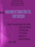 Nhận định sự thành công của sony ericson 
