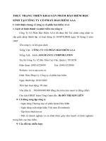 THỰC TRẠNG TRIỂN KHAI SẢN PHẨM BẢO HIỂM HỌC SINH TẠI CÔNG TY CỔ PHẦN BẢO HIỂM AAA