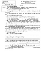 Đề Kiểm tra ĐK- Cuối kì I- Khoa học lớp 4