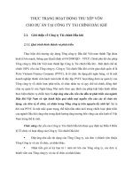 THỰC TRẠNG HOẠT ĐỘNG THU XẾP VỐN