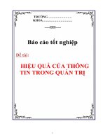 Báo cáo tốt nghiệp: Hiệu quả của thông tin trong quản trị