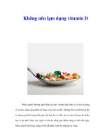 Không nên lạm dụng vitamin D
