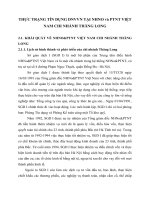 THỰC TRẠNG TÍN DỤNG DNVVN TẠI NHNO và PTNT VIỆT NAM CHI NHÁNH THĂNG LONG