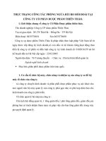 THỰC TRẠNG CÔNG TÁC PHÒNG NGỪA RỦI RO HỐI ĐOÁI TẠI CÔNG TY CỔ PHẦN DƯỢC PHẨM THIÊN THẢO