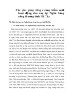 Các giải pháp tăng cường kiểm soát hoạt động cho vay tại Ngân hàng công thương tỉnh Hà Tây