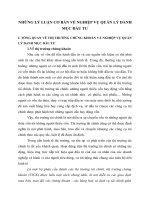 NHỮNG LÝ LUẬN CƠ BẢN VỀ NGHIỆP VỤ QUẢN LÝ DANH MỤC ĐẦU TƯ