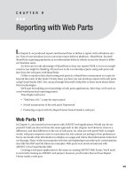 Reporting with Web Parts