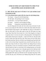 ĐÁNH GIÁ NĂNG LỰC CẠNH TRANH CỦA CÔNG TY DU LỊCH HƯƠNG GIANG CHI NHÁNH HÀ NỘI