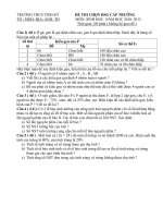 Đề thi HSG môn Sinh 9, 2010-2011