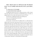 THỰC TRẠNG QUẢN LÝ MỐI QUAN HỆ VỚI KHÁCH HÀNG TẠI XÍ NGHIỆP KINH DOANH NƯỚC SẠCH ĐÔNG ANH