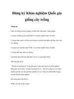 Đăng ký Khảo nghiệm Quốc gia giống cây trồng