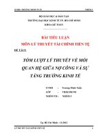 TÓM lượt lý THUYẾT về mối QUAN hệ GIỮA nợ CÔNG và sự TĂNG TRƯỞNG KINH tế 