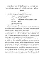 TÌNH HÌNH THỰC TẾ VỀ CÔNG TÁC KẾ TOÁN TẬP HỢP CHI PHÍ VÀ TÍNH GIÁ THÀNH Ở CÔNG TY CẦU I THĂNG LONG