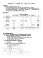 Đề kiểm tra giữa kỳ I môn sinh 9