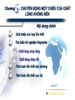 CHUYỂN ĐỘNG MỘT CHIỀU CỦA CHẤT LỎNG KHÔNG NÉN