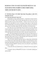 ĐÁNH GIÁ CÔNG TÁC ĐÀO TẠO NGUỒN NHÂN LỰC TẠI NGÂN HÀNG NÔNG NGHIỆP VÀ PHÁT TRIỂN NÔNG THÔN CHI NHÁNH TỪ LIÊM