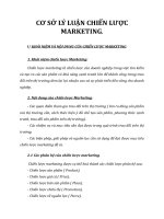 CƠ SỞ LÝ LUẬN CHIẾN LƯỢC MARKETING