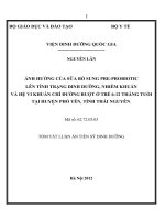 ẢNH HƯỞNG của sữa bổ SUNG PRE PROBIOTIC 