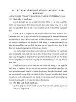 LÍ LUẬN CHUNG VỀ HIỆU QUẢ SỬ DỤNG  LAO ĐỘNG TRONG KHÁCH SẠN