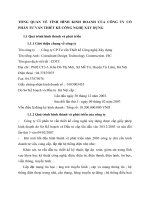 TỔNG QUAN VỀ TÌNH HÌNH KINH DOANH CỦA CÔNG TY CỔ PHẦN TƯ VẤN THIẾT KẾ CÔNG NGHỆ XÂY DỰNG