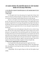 LÝ LUẬN CHUNG VỀ CHUYỂN DỊCH CƠ CẤU NGÀNH KINH TẾ CỦA ĐỊA PHƯƠNG