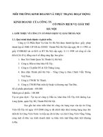 MÔI TRƯỜNG KINH DOANH VÀ THỰC TRẠNG HOẠT ĐỘNG KINH DOANH  CỦA CÔNG TY CỔ PHẦN DỊCH VỤ GIẢI TRÍ HÀ NỘI