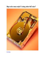 Bạn nên mua một ổ cứng như thế nào