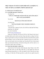 THỰC TRẠNG VỀ CHẤT LƯỢNG ĐỘI NGŨ LAO ĐỘNG VÀ VIỆC SỬ DỤNG LAO ĐỘNG TRONG KHÁCH SẠN