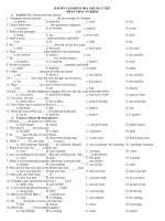 BAI ON TAP KIEM TRA 1 TIET KHOI 10 - PHAN TRAC NGHIEM KHACH QUAN