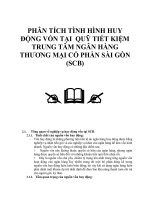 PHÂN TÍCH TÌNH HÌNH HUY ĐỘNG VỐN TẠI  QUỸ TIẾT KIỆM TRUNG TÂM NGÂN HÀNG THƯƠNG MẠI CỔ PHẦN SÀI GÒN