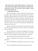 THỰC TRẠNG CHẤT LƯỢNG TÍN DỤNG TRUNG  VÀ DÀI HẠN TẠI NGÂN HÀNG NÔNG NGHIỆP VÀ PHÁT TRIỂN NÔNG THÔN HÀ NỘI