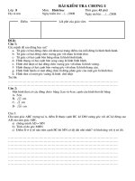 Đề kiểm tra 1 tiết  Hình chương I- lớp 8