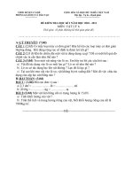 Đề thi HK I Vật lý 6