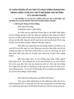 LÝ LUẬN CƠ BẢN VỀ VAI TRÒ CỦA HOẠT ĐỘNG MARKETING TRONG CHIẾN LƯỢC DUY TRÌ VÀ MỞ RỘNG THỊ TRƯỜNG CỦA DOANH NGHIỆP