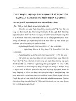 THỰC TRẠNG HIỆU QUẢ HUY ĐỘNG VÀ SỬ DỤNG VỐN TẠI NGÂN HÀNG ĐẦU TƯ PHÁT TRIỂN HÀ GIANG